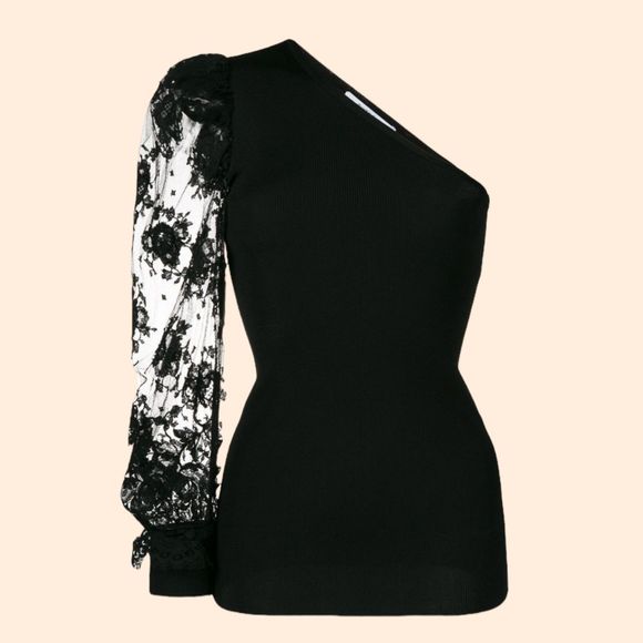 Givenchy One Shoulder Mesh Top - Picture 1 of 9